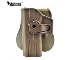 HOLSTER IN DIE-CAST TECHNOPOLYMER FOR GLOCK 17/18/26 WITH QUICK RELEASE FOR MANCINI TAN