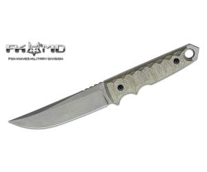 FOX FIXED BLADE KNIFE RYU TANTO STONEWASHED MICARTA GREEN FX-634 MOD
