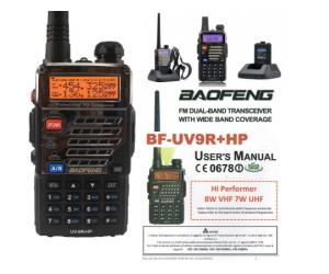 BAOFENG RADIO PORTATILE PROFESSIONALE UV9+HP DUOBANDA V/U-7W