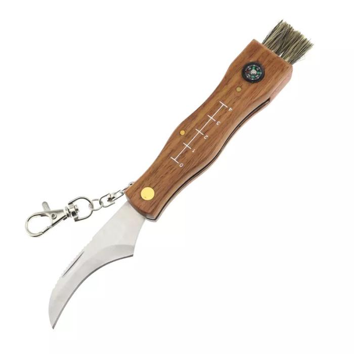 WOODEN MUSHROOM KNIFE WITH COMPASS