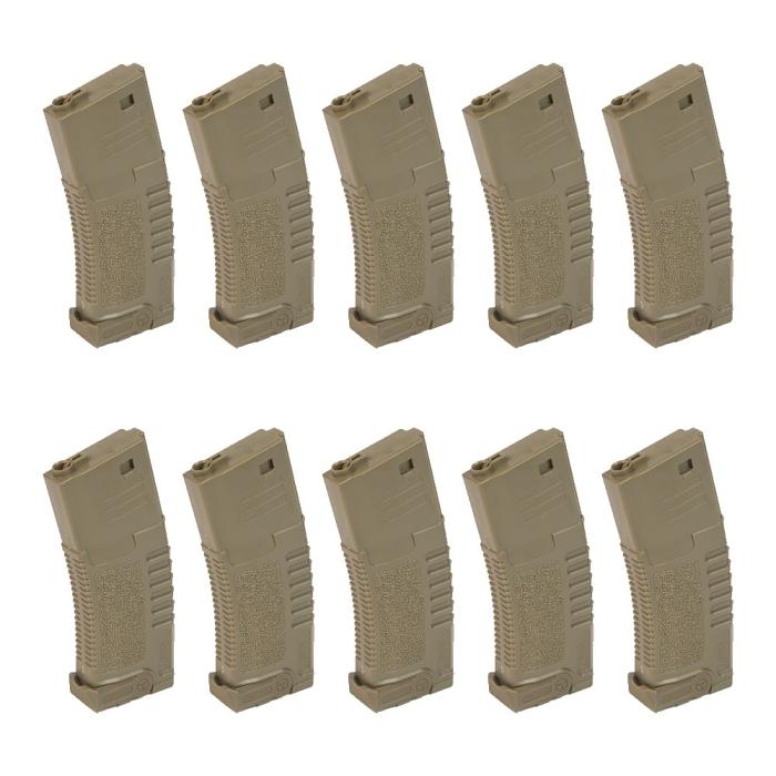 ARES AMOEBA BOX 10 MID-CAP MAGAZINES 140 ROUNDS FOR M4 TAN