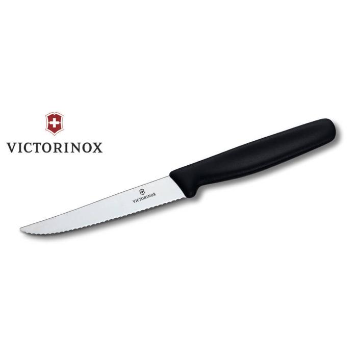 VICTORINOX CORRUGATED STEAK KNIFE BLACK HANDLE
