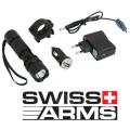 SWISS ARMS FULL METAL GREEN LED TORCH WITH RECHARGEABLE WEAVER FLASH LIGHT CONNECTION - photo 1