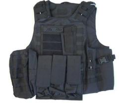 PROFESSIONAL BLACK TACTICAL VEST WITH 6 POCKETS