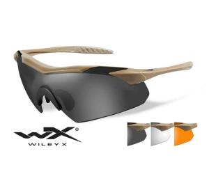 WILEY X - TACTICAL GLASSES WITH BALLISTIC PROTECTION MOD. VAPOR TAN 3 LENSES
