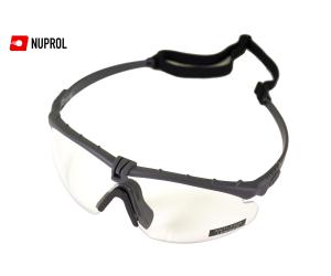 NUPROL PROTECTIVE GLASSES NP BATTLE PRO GRAY FRAME CERTIFIED CLEAR LENSES
