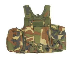 PROFESSIONAL WOODLAND TACTICAL VEST WITH 10 POCKETS