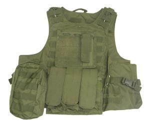 GREEN PROFESSIONAL TACTICAL VEST WITH 6 POCKETS