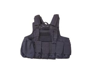 PROFESSIONAL BLACK TACTICAL VEST WITH 10 POCKETS