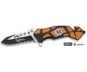 MARTINEX ALBAINOX 19821-A FOLDING TACTICAL KNIFE "EMS" WITH ASSISTED OPENING ORNAGE WITH SHEATH