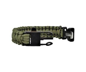 PARACORD SURVIVAL BRACELET WITH ACCIARINO OD GREEN