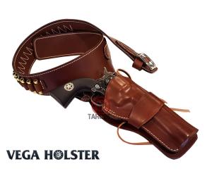 VEGA HOLSTER WESTERN BELT WITH SINGLE ACTION HOLSTER IN GREASED LEATHER