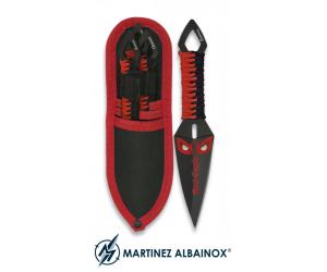 MARTINEZ ALBAINOX 32276 SET 3x "RED EAGLE" THROWING KNIVES WITH SHEATH