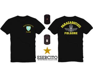 OFFICIAL ARMY T-SHIRT PARACHUTE FOLGORE BLACK