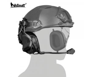 WOSPORT HEADPHONE SET WITH HELMET ATTACK AND BLACK MICROPHONE