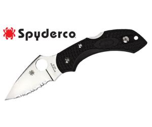 SPYDERCO DRAGONFLY 2 FRN BLACK SERRATED FOLDING KNIFE