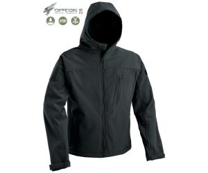 DEFCON 5 SOFT SHELL JACKET BLACK WITH HOOD