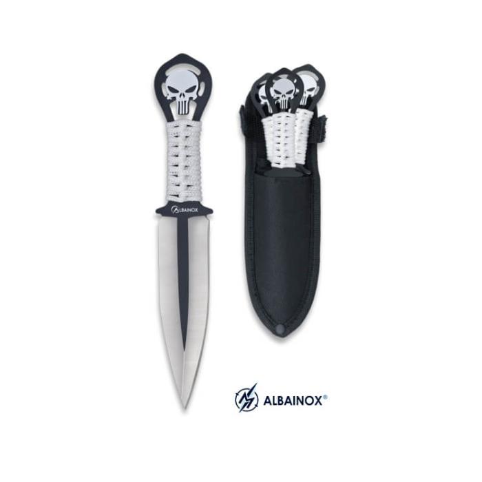 MARTINEZ ALBAINOX 32453 SET 3x &quot;PUNISHER&quot; THROWING KNIVES WITH SHEATH