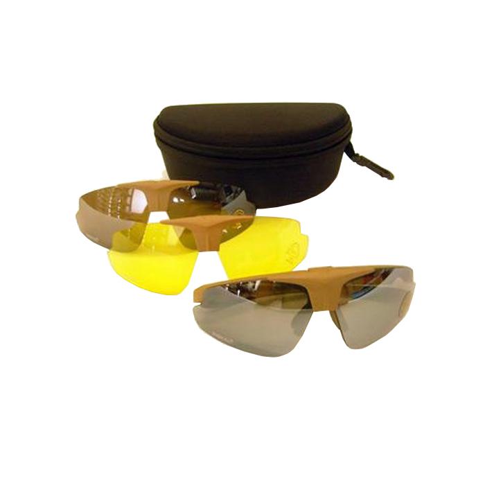 PROTECTIVE GLASSES WITH INTERCHANGEABLE LENSES TAN