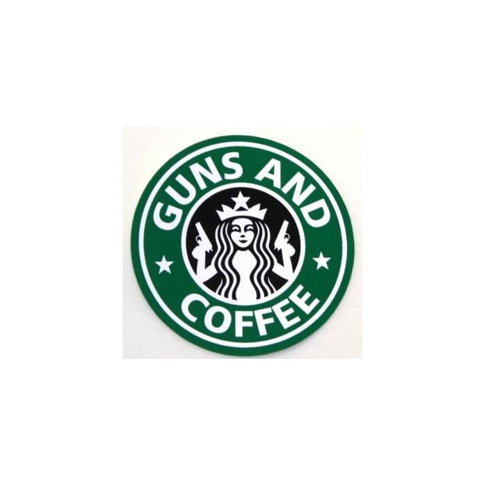 PATCH - GUNS AND COFFEE - GREEN