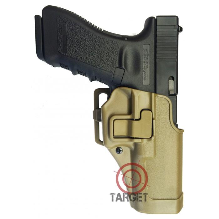DIE-CAST TECHNOPOLYMER HOLSTER FOR GLOCK 17/18/26 AND S&amp;W M &amp; P40 WITH QUICK RELEASE TAN