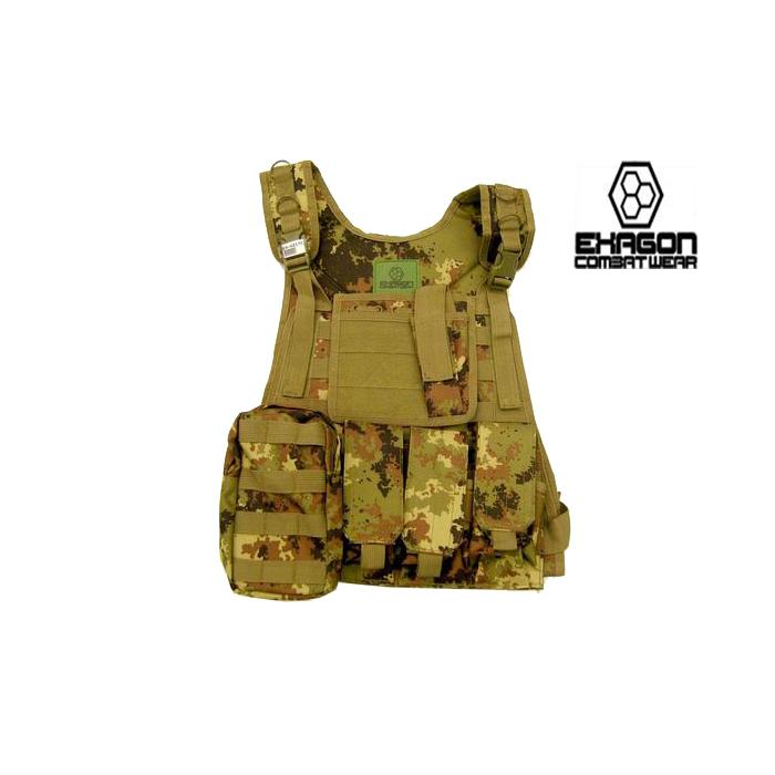 EXAGON PROFESSIONAL VEGETATED TACTICAL VEST WITH 6 POCKETS