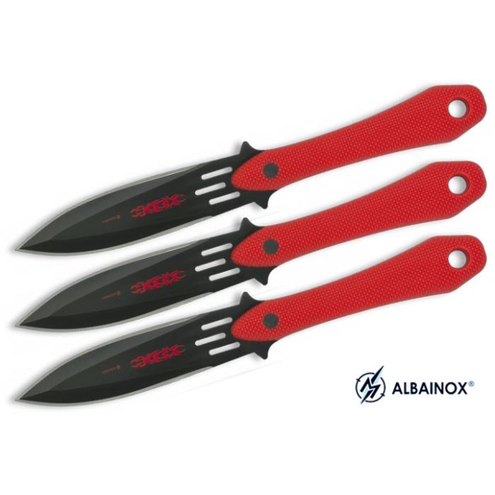 MARTINEZ ALBAINOX 32094 SET 3x THROWING KNIVES &quot;ABS&quot; WITH SHEATH