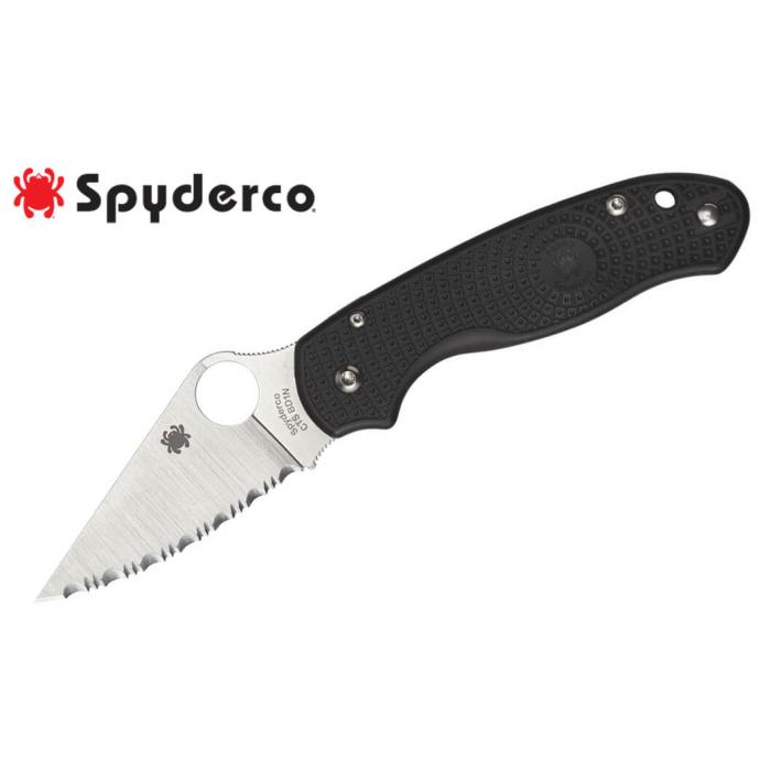 SPYDERCO FOLDING KNIFE PARA 3 FRN BLACK SERRATED